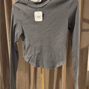 Altar'd State Charcoal Long Sleeve Top